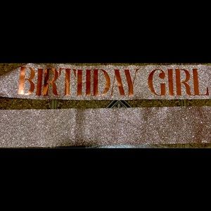 Glittery Rose Gold "Birthday Girl" Satchel Set